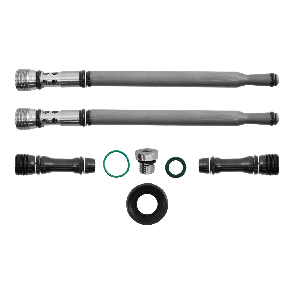 TrackTech Updated Engine Oil Stand Pipe + Dummy Plug Kit for 2004-2010 Ford Powerstroke 6.0L