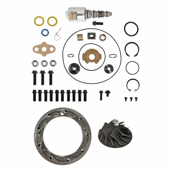 GT3782VA Turbo Rebuild Kit Cast Compressor Wheel Unison Ring 13.2mm Vanes VGT Solenoid For 05.5-10 6.0L Ford Powerstroke Diesel