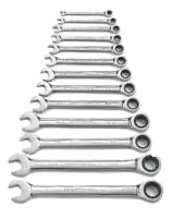 13 Pc. 72-Tooth 12 Point Ratcheting Combination SAE Wrench Set