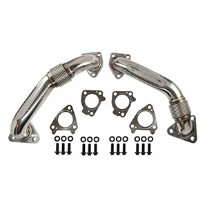 SPOOLOGIC Heavy Duty Upgraded 304SS Up-Pipes + Gaskets for 2001-2004 LB7 Duramax